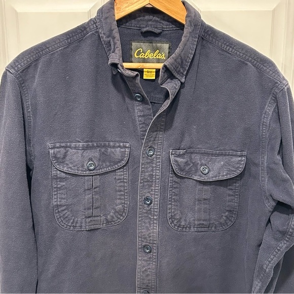 Cabela's Other - Cabela's Mens Blue Deerskin Soft Chamois Cotton Button Down Casual Shirt, Medium
